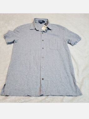 NWT Polo Ralph Lauren Gray Button Jersey Top Men Small Classic Old Money Capsule